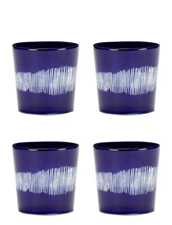 Coffee Cup 25Cl Dark Blue-White Feast By Ottolenghi Set/4 Blue Serax