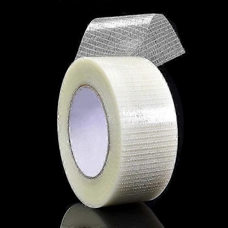 Transparent toveis filamenttape, fiberforsterket filamentpakketapeforsterkning og stropping kraftig teip, 50m x 50mm (pac