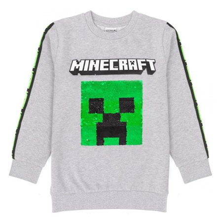 Minecraft Barn/Barn Sequin Flip Sweatshirt 7-8 År Grå