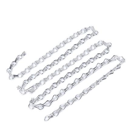 2 st Hängkedjor En Meter Rostfri Antikorrosions Bekväm Montering Ljusarmaturkedja för DIY Fågelmatare Silver