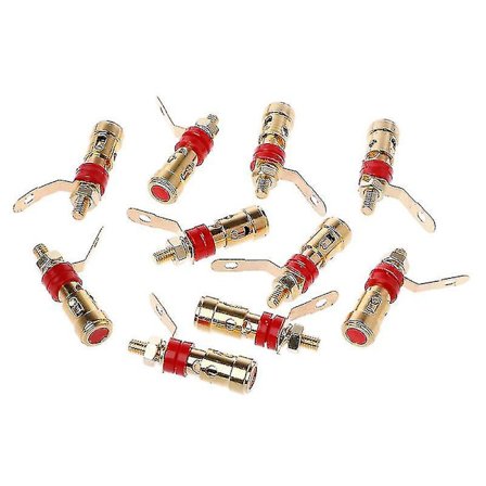 10 stk. Messing Højttaler Binding Post Fjederbelastet Tryk Subwoofer Kurv Terminal