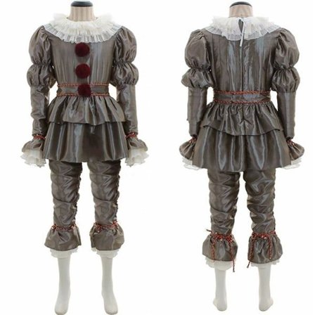 Halloween Stephen King's It Pennywise Clown Cosplay Kostume Mænd Party Fancy Dress Up Outfit Sæt M