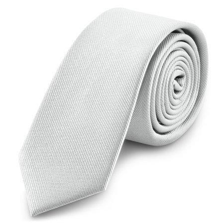 6 cm srebrzysty wąski krawat rypsowy dla mężczyzn - Krawaty w jednolitym kolorze