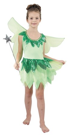 Grøn Fe Børnekostume 92-104cl