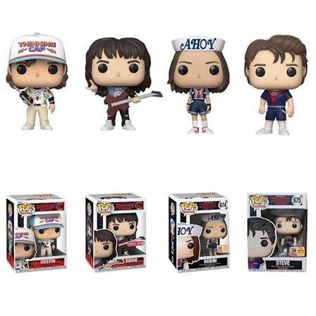 Pop!: Stranger Things Kausi 4 Dustin, Steve, Eddie ja Robin -figuurit/lelut/keräilyesineet