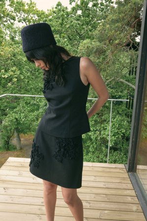 NA-KD Minirock mit Blumenapplikation - Miniröcke - Schwarz - EU 38