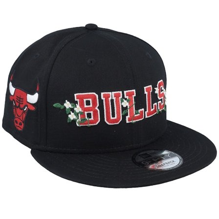 New Era - NBA Black snapback Czapka Z Daszkiem - Chicago Bulls Flower Wordmark 9FIFTY Black Snapback @ Hatstore