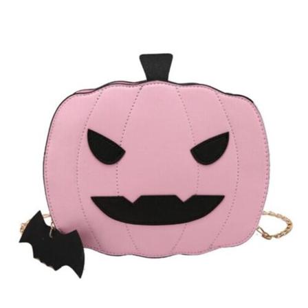 Pumpa Crossbody Väskor Halloween Godispåse Little Devil Shoulder Rosa
