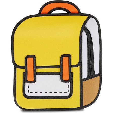 reppu hyppytyyli 2D-piirustus koulutarvikkeet hauska päiväreppu