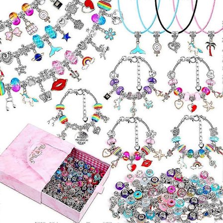 150 stk. Charm Armbånd Fremstillingssæt Charm Armbånd Smykkefremstillingssæt Med Perler Armbånd Charms Ne