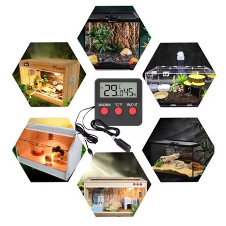 Pieni lämpötila- ja kosteusmittari kahdella anturilla, digitaalinen kosteus- ja lämpötilamittari inkubaattoriin