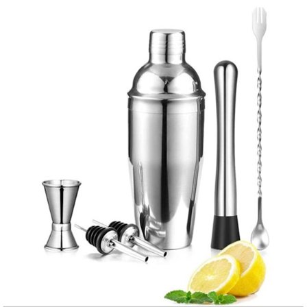 6 kpl:n baarimikon sarja ruostumattomasta teräksestä valmistettu cocktail-shaker sekoitustikku baarityökalusarja juomille