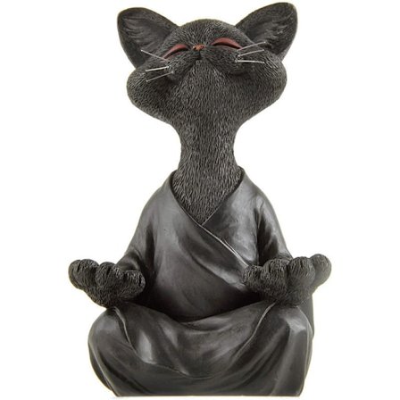 Oikukas Buddha-kissafiguuri, meditaatiojoogan keräilyesine,