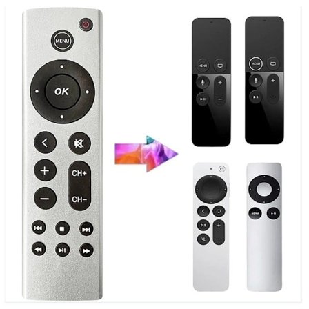 Fjärrkontroll för Apple TV 4K/Gen 1/2/3/4/HD utan Röststyrning - Silver
