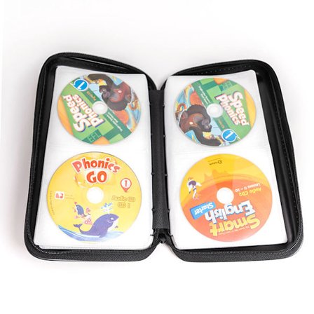 1 kpl musta CD-kotelo, 80 levyn kapasiteetti, kovaa muovia, CD DVD -levy