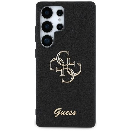 Guess Fast glitterbagside til Samsung Galaxy S25 Ultra med metallisk 4G-logo - Sort