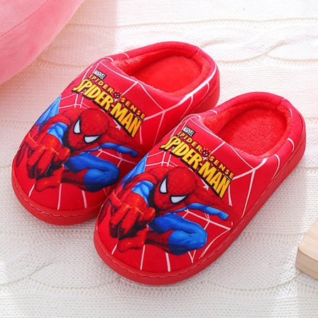 Bomullstøfler med mønster for barn, moteriktige sklisikre varme sko for stue rød rød Red 3233