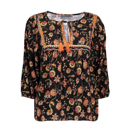 Geisha Blouse , Zwart , Dames , Maat: S
