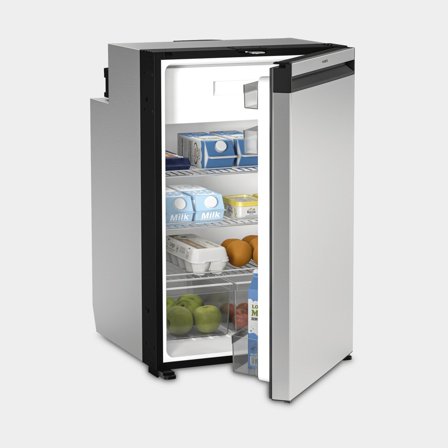 Kylskåp med kompressor Dometic NRX 130S, 12V / 24V, dörr, 126 liter (varav 8.2 liter frysfack), silver frontpanel (rostfritt stål)