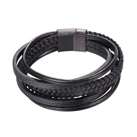 U7 - Armbånd af imiteret læder - Sort