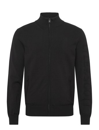 Lyle & Scott Mesh Logo Knitted Track Jacket - Black - XL
