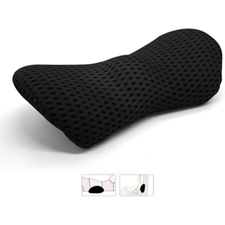 Lændestøttepude, Premium Memory Foam Rygstøttepude (Meshstof, Sort)