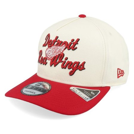 New Era - NHL Vit adjustable Keps - Detroit Red Wings 9FIFTY Chainstitch Chrome White/Red A-Frame Adjustable @ Hatstore