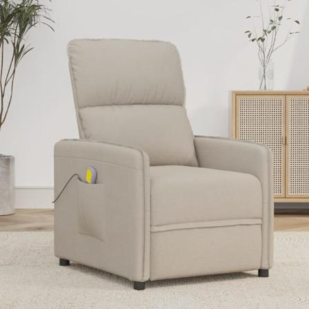 Vidaxl Massagefåtölj Gräddvit Mikrofibertyg Kräm