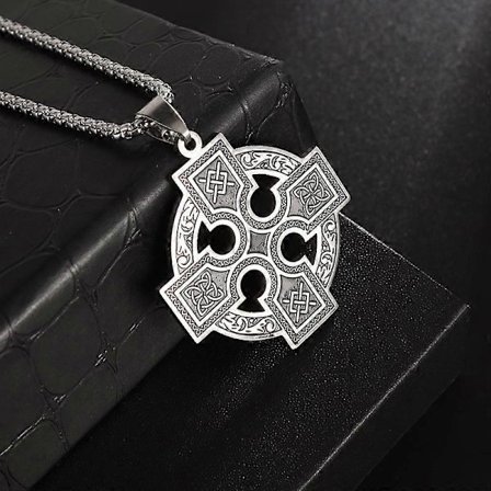 Häxknut Halsband Rostfritt Stål Magisk Knut Pagan Häxkonst Symboler Hänge Keltisk Knut Halsband Smycken Gåvor för Kvinnor