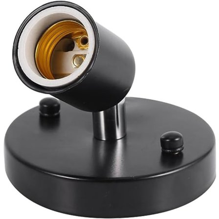 E27 Vintage Metallpæreholder Taklampe Veggmontert Lampeholder Armatur Pendellampe Lysekrone for Hjem Tak E27 Sokkel for Lampe (Svart)