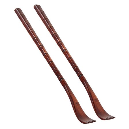2 stk Håndverktøy Ryggkløe Stick Bambus Scratchback Rod Selvmassasje Trekløe Scratcher Kroppsavslappende Massasje 48x3.8cm