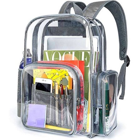 Gjennomsiktig Ryggsekk, Robust Gjennomsiktig Ryggsekk For Voksne, Grå, Blå, Levert