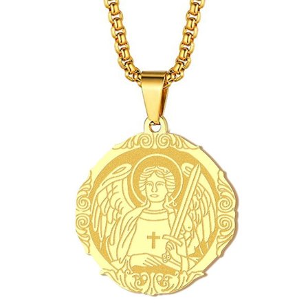 Helgen St. Georg anhengs halskjede for menn og kvinner, kriger St. Georg og dragen totem medaljong sjarm halskjede amulett smykker - WELLNGS