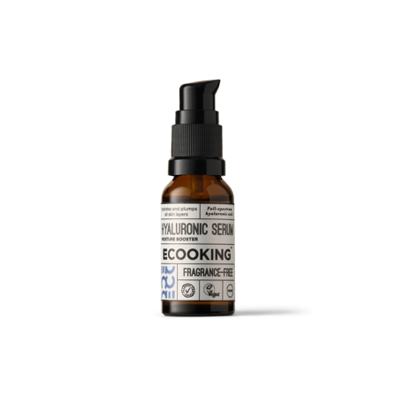 Ecooking Hyaluron Serum - Leverer Fugt og Fylde, Fuldspektret Hyaluronsyre, Fugtbooster til Alle Hudtyper