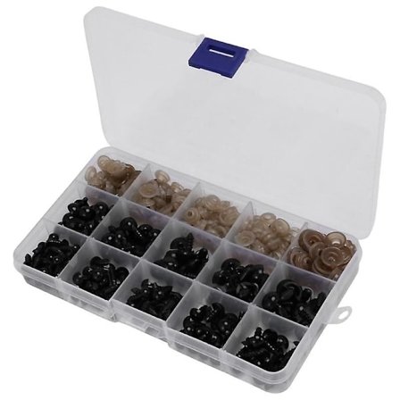 Sikkerhetsøyne med, 150 stk små dukkeøyne håndverksleketøy øyne teddybjørnøyne 6mm/8mm/9mm/10mm/12mm, Blå