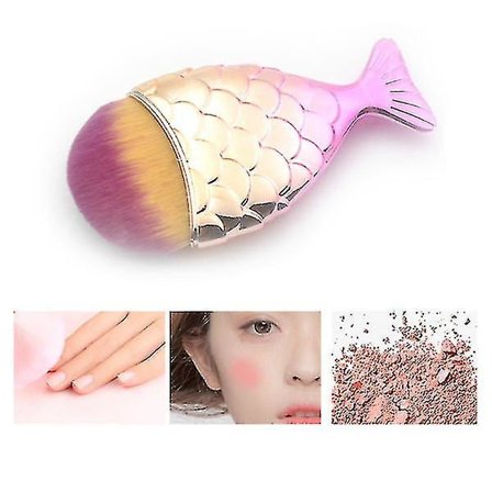 3 st Mermaid Makeup Brush Foundation Brush Kosmetisk borste Set Blush Cleansing Beauty Makeup Tools