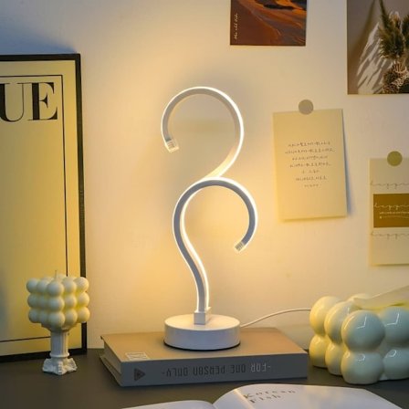 Bordlampe USB Dekorativ Sengelampe med Flere Nuancer 3-Farvet Dæmpbar LED Lampe_OF