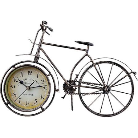 Antikt Håndværk Retro Vintage Stil Cykel Skrivebords Hyldest Ur Moderne Hjem Kontor Dekoration Bordplade Display Ornament (Brun)BY