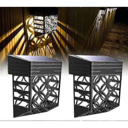 2-pakning Solcelledrevne Vanntette LED-vegglamper for Hagebelysning