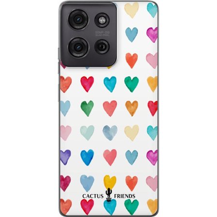 Kompatibelt Mobildeksel til Motorola Motorola Moto G75 Cactus and Friends - Watercolor Love Grid