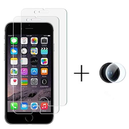 2-PAK iPhone 7 Skjermbeskytter + Kameralinsbeskytter HD 0,3mm Transparent/Genomskinlig