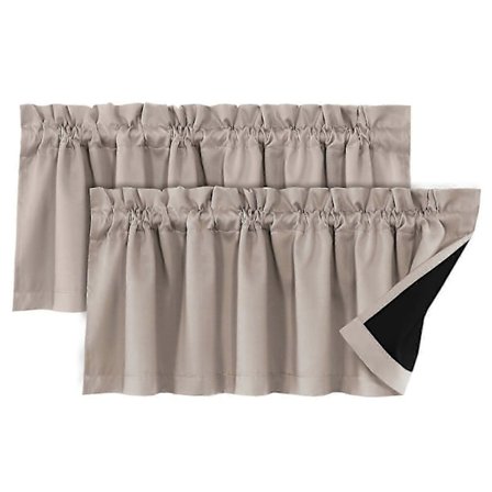 2 stk Gardiner Kappa Lystett Moderne Elegant Ensfarget Svart Belegg Stue Soverom Vindusdeksel Hjemmeinnredning KAESI Natural_OF