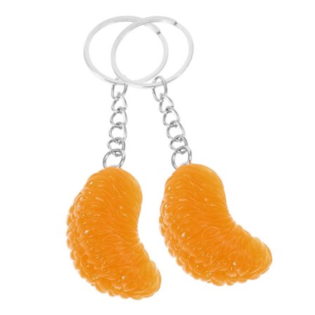 PVC Orange Nøglering Vedhæng til Dekoration 2 stk. Frugtskive Hængende Ornament_Specialtilbud