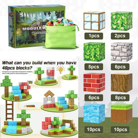 Magnetiske Byggeklodser - Byg Min Magnetverden Magisk Portal Sæt Sansestimulerende Udendørs Legetøj til Drenge og Piger 3+ år, Kreativ Leg for Børn