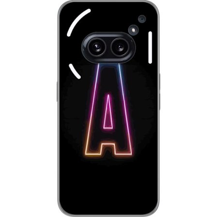 Kompatibel Mobilcover til Nothing Nothing Phone (2a) Minimalistisk neonbogstav A i regnbuefarvet lys mod sort baggrund i moderne typografisk stil