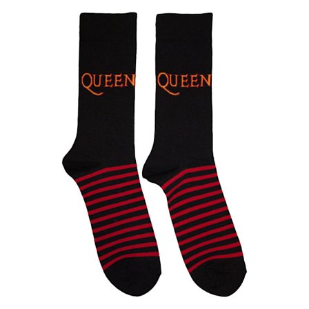 Queen Unisex Vuxen Randiga Logotypsockor 6 UK-11 UK Svart/Röd