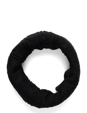 Cable Knit Neck Warmer Black Daily Sports