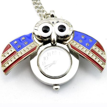 Sølv nationalflag (lommeur ca. 25*25*16mm, halskæde