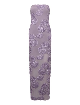 ROTATE Birger Christensen 3D Mesh Maxi Dress - Purple - 36