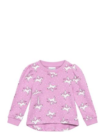 Nmfvianja Ls Aop Sweat Unb L1 Pink Name It